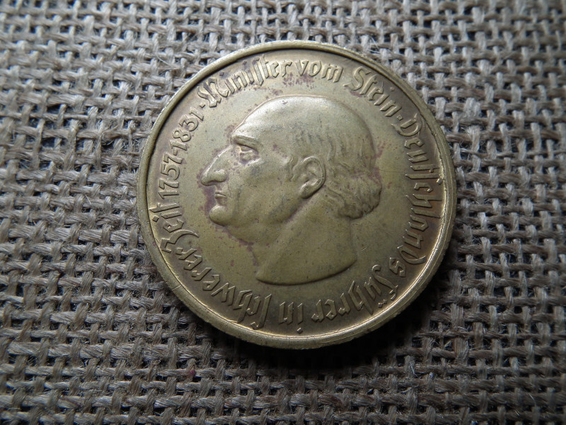 10000 Márka 1923 – Westfalen Freiherr vom Stein , mark , Vesztfália porosz tartomány ,