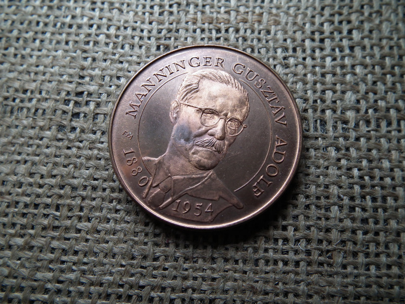 Manninger Gusztáv Adolf emlékérem 1990 , Székesfehérvár ,