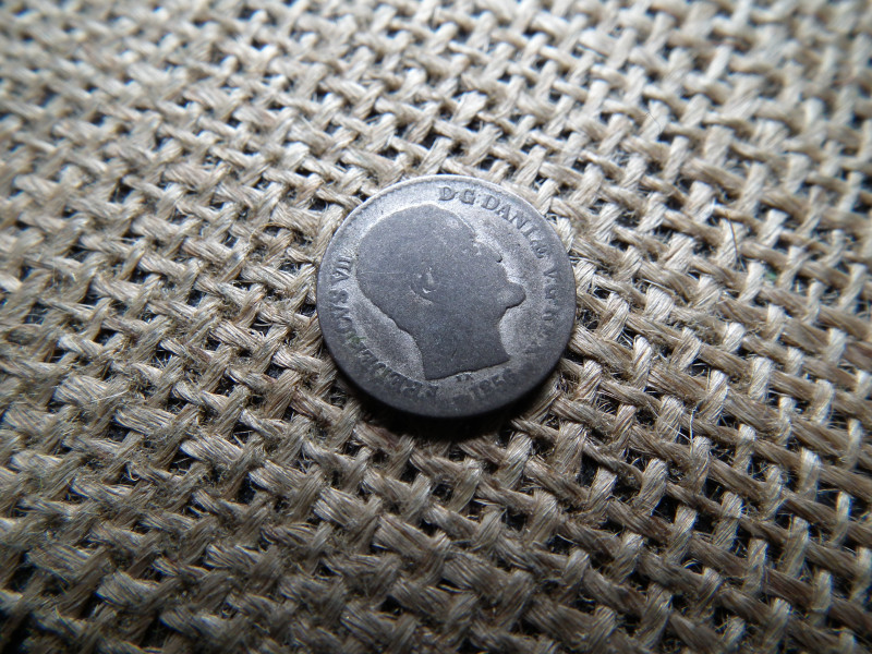 Dánia , ezüst 4 Skilling 1856 , Rigsmønt - Frederik VII