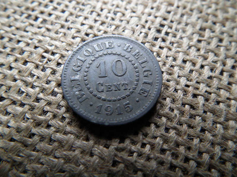 Belgium , 10 cent 1915 , 10 centimes német megszállási pénzverés