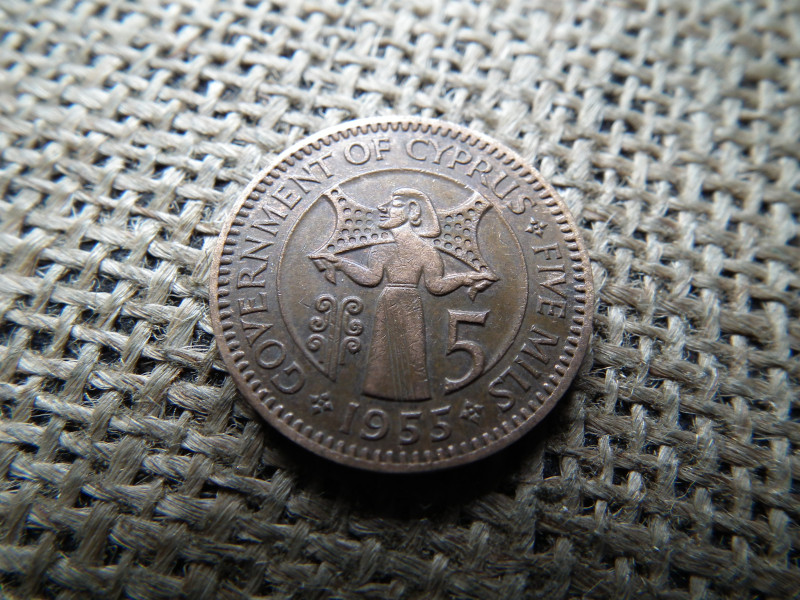 Ciprus 5 Mils 1955 - Elizabeth II