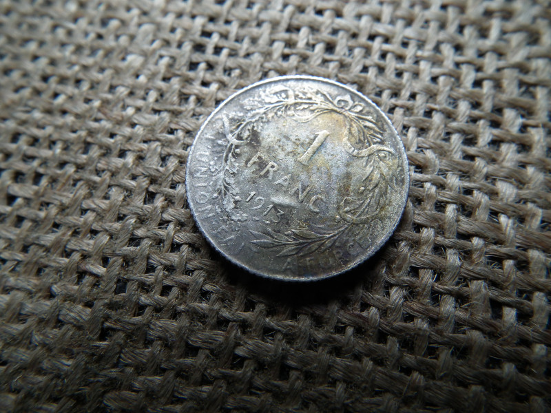 Belga ezüst 1 frank 1913