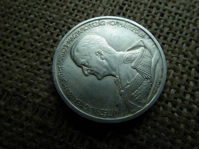 Horthy , ezüst 5 pengő 1939