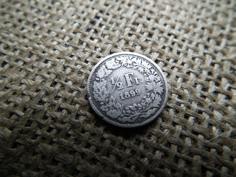 Svájc , ezüst 1/2 frank 1899 , ritkább 