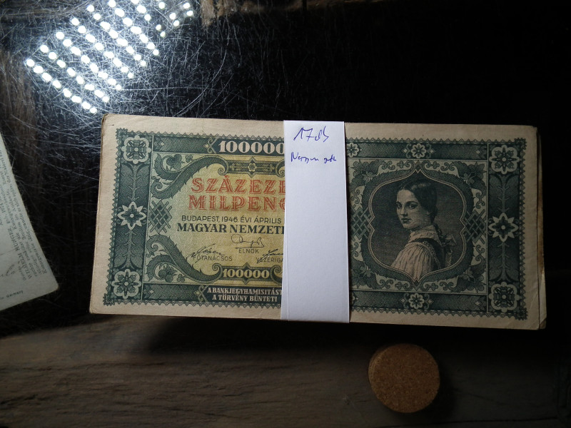 SZÁZEZER MILPENGŐ 1946 - 17 DARABOS KÖTEG EGYBEN!!!