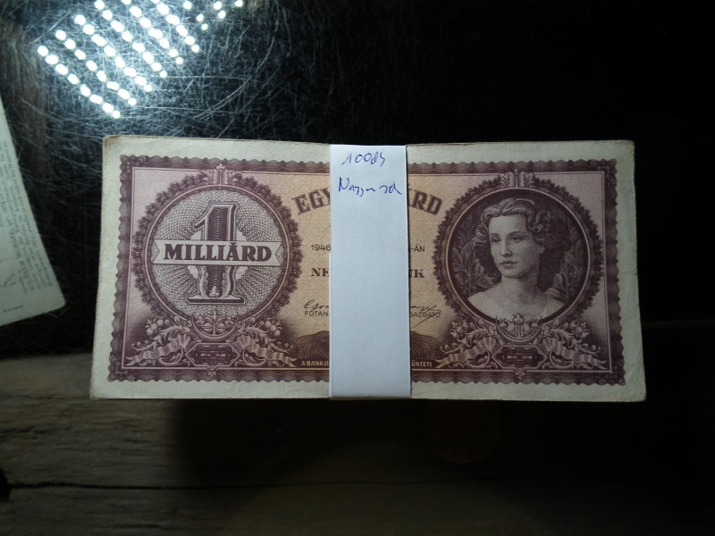 EGYMILLIÁRD PENGŐ 1946 - 100 DARABOS KÖTEG EGYBEN!!!