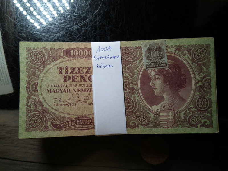 TÍZEZER PENGŐ 1945 - 100 DARABOS KÖTEG EGYBEN!!!