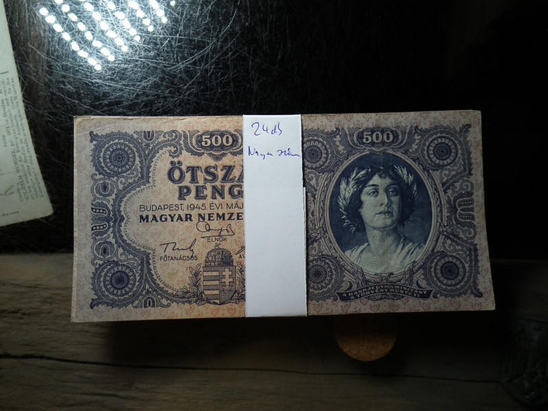 ÖTSZÁZ PENGŐ 1945 - 24 DARABOS KÖTEG EGYBEN!!!
