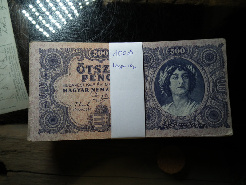 ÖTSZÁZ PENGŐ 1945 - 100 DARABOS KÖTEG EGYBEN!!!