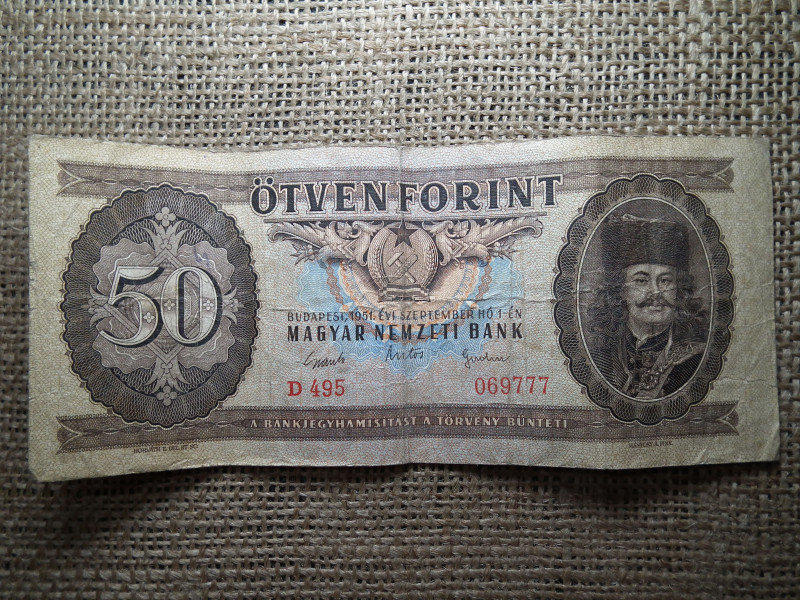 50 forint 1951 , Rákosi címer ,ritka