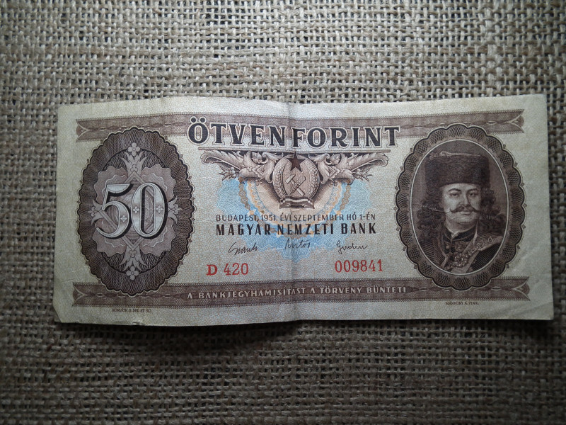 50 forint 1951 , Rákosi címer ,ritka Vízjeles ! R