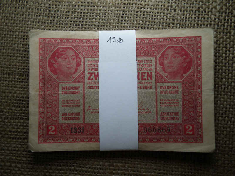 19 db nagyon szép 2 korona 1917 , felülbélyegzés nélküli !