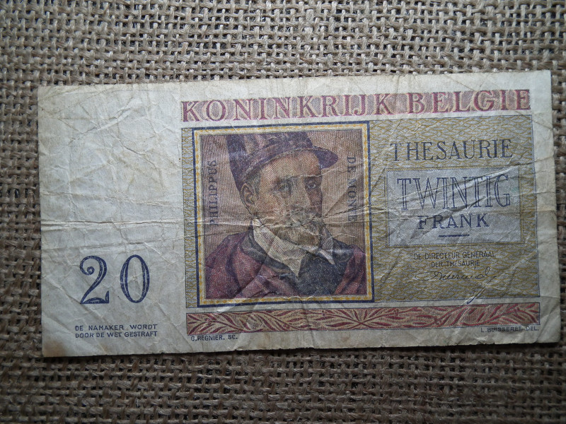Belgium 20 frank 1956