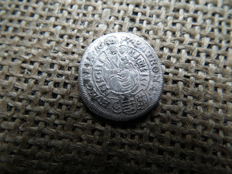 Lipót , ezüst 3 krajcár 1697 C $ , CH , Pozsony , ritka