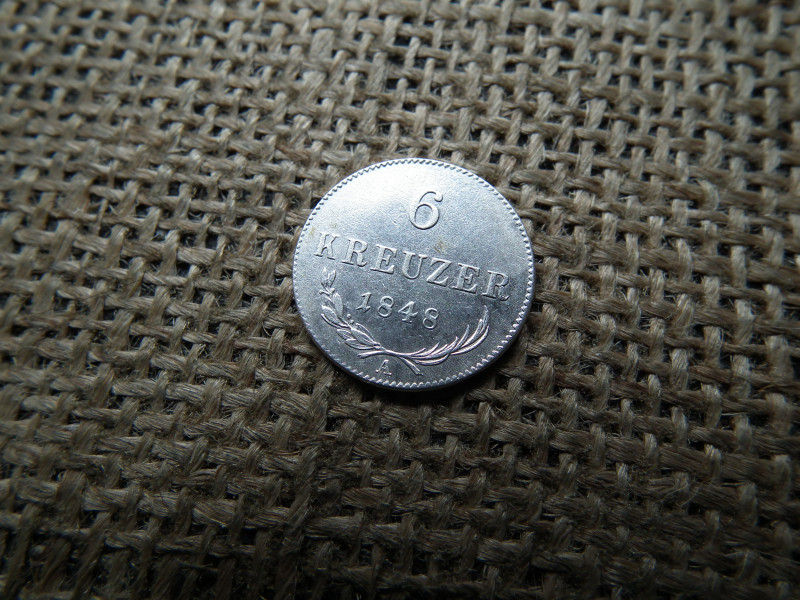 Ezüst 6 krajcár 1848 A