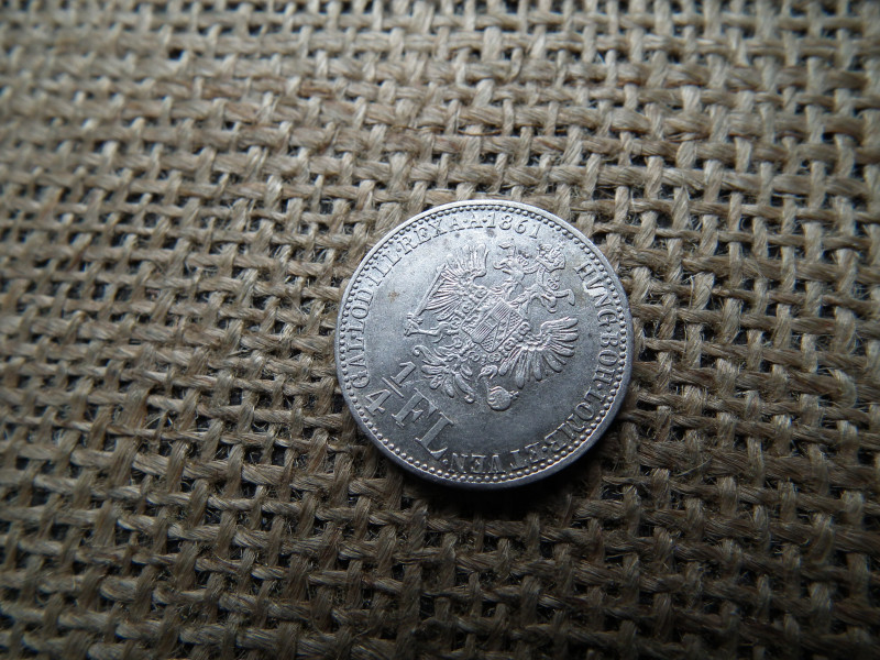 Ezüst 1/4 florin 1861 A