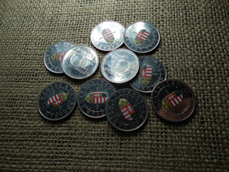 50 forint 2004 EU , festett , ritka ! Verdefényesek ! Ár/db