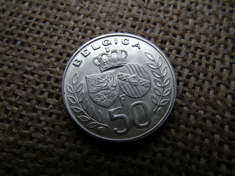 Belgium , ezüst 50 frank 1960 , francs , Baudouin király házassága