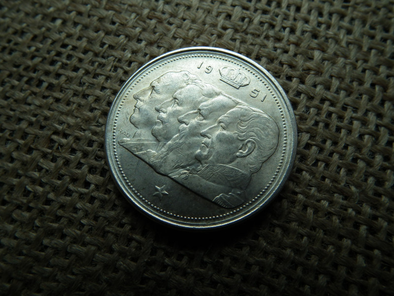 Belgium , ezüst 100 frank 1951  , francs 