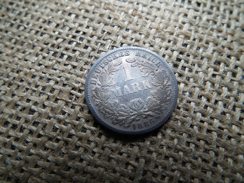 Németország , ezüst 1 márka 1886 F , mark 