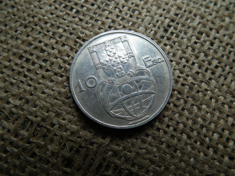 Portugália , ezüst 10 escudo 1954 , escudos 