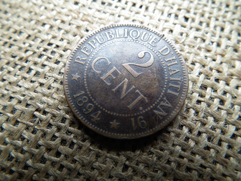 Haiti 2 centimes 1894 , centime , cent. 