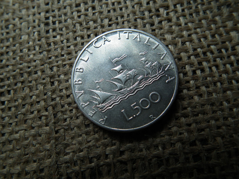Olaszország , ezüst 500 lire 1965 , líra