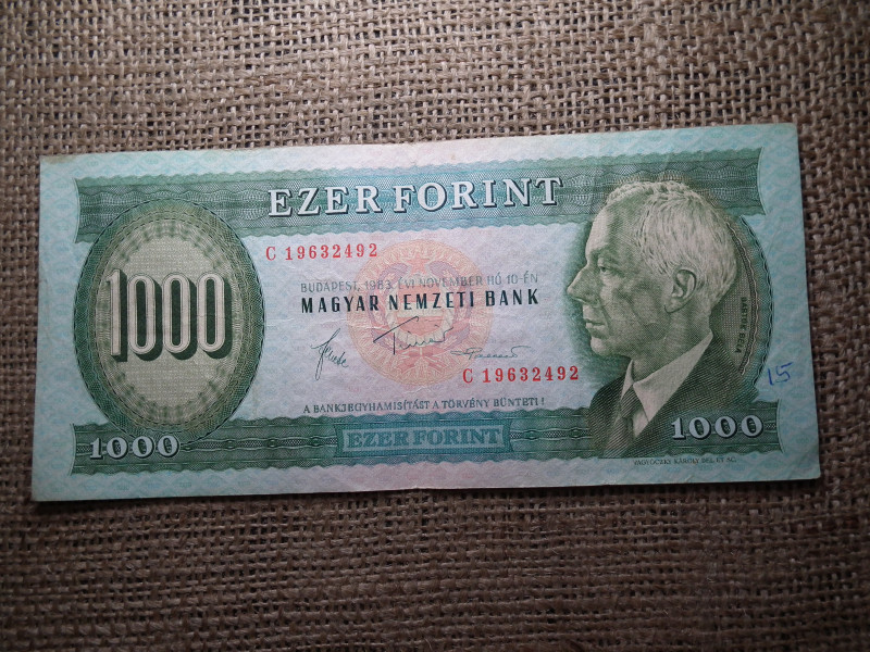 1000 forint 1983 C , Bartók 