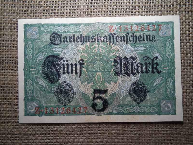 5 márka 1917 , 5 Mark Darlehnskassenschein