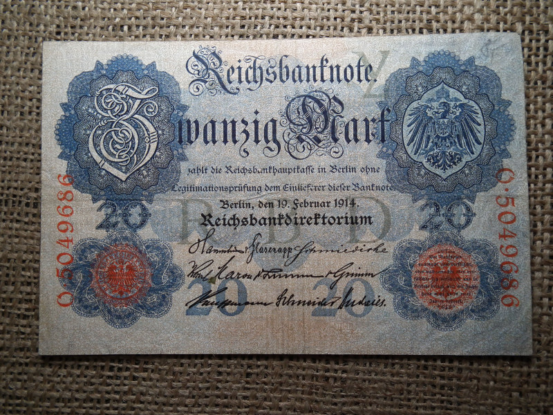 20 márka 1914 , Mark Reichsbanknote