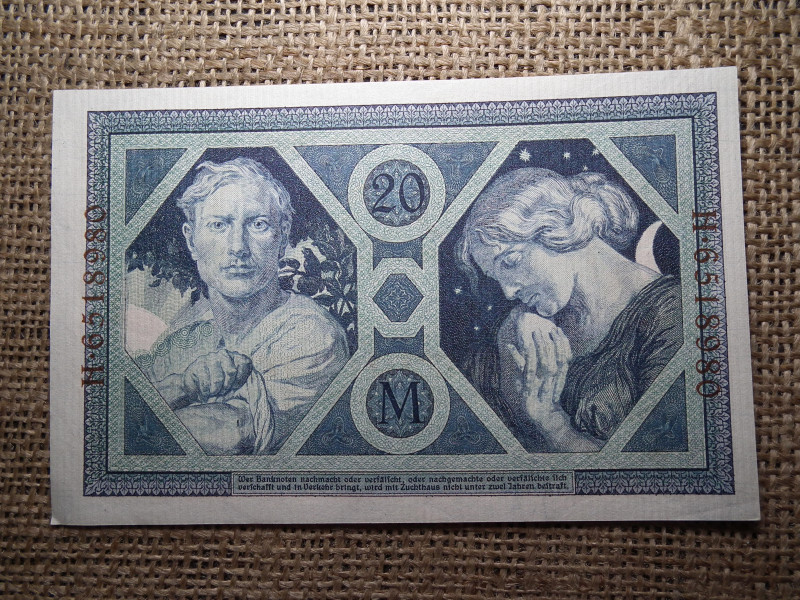 20 márka 1915 , Mark Reichsbanknote