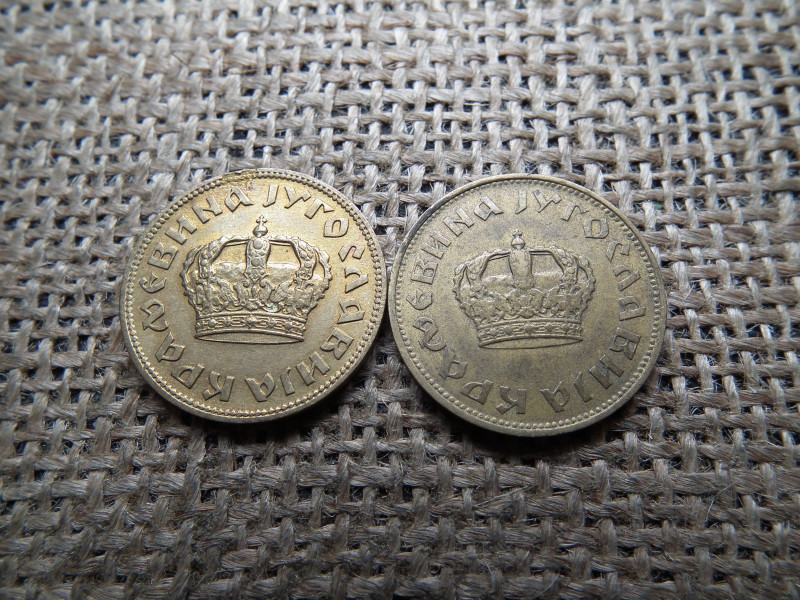 Jugoszlávia 2 Dinara 1938 , dinár - Petar II nagy korona és ritka kis korona ! 