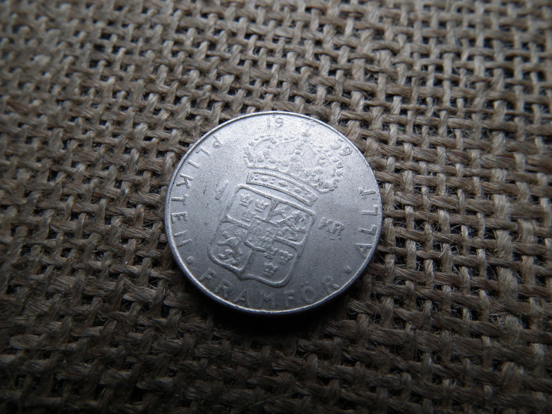 Svédország , ezüst 1 korona 1959