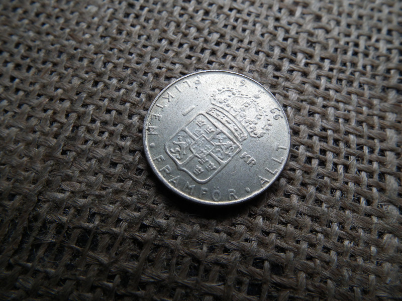 Svédország , ezüst 1 korona 1966