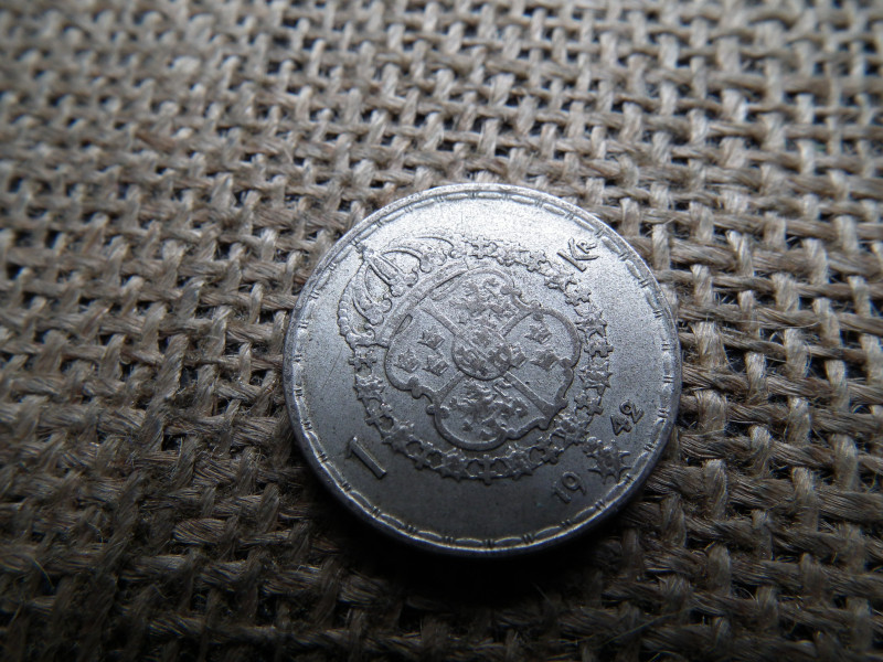 Svédország , ezüst 1 korona 1942