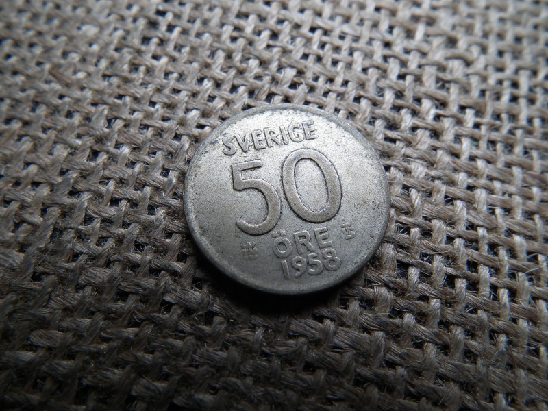 Svédország , ezüst 50 öre 1958