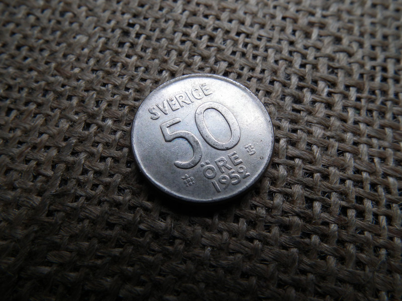 Svédország , ezüst 50 öre 1952