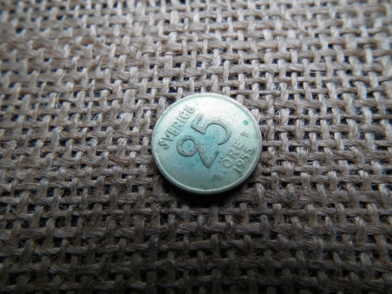 Svédország , ezüst 25 öre 1955