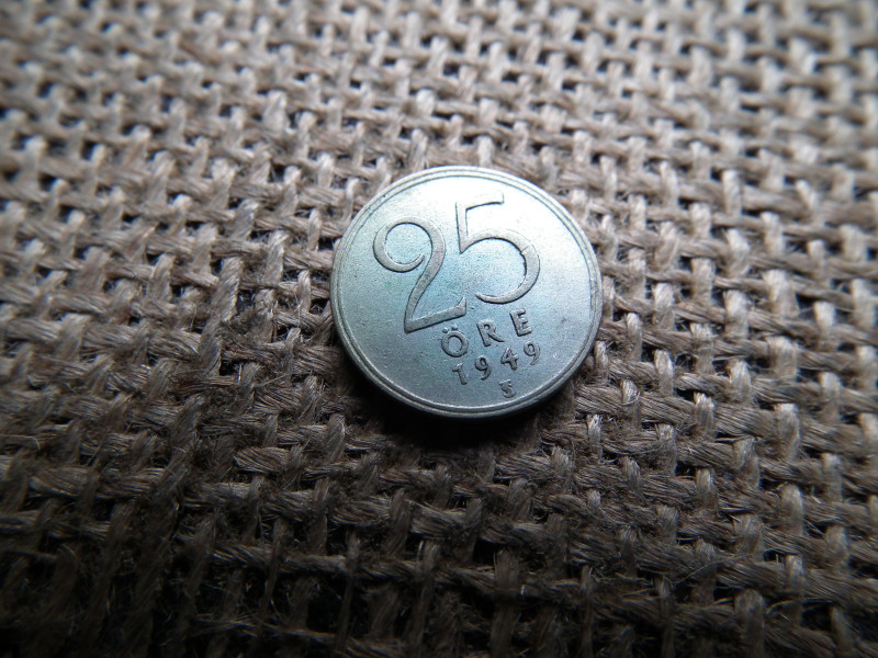 Svédország , ezüst 25 öre 1949
