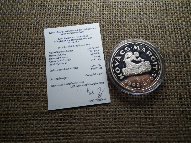 KOVÁCS MARGIT 3000 FORINT 2002 PP ,ezüst 