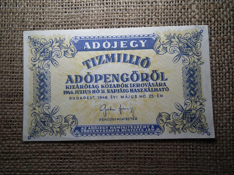 Tízmillió Adópengő 1946  