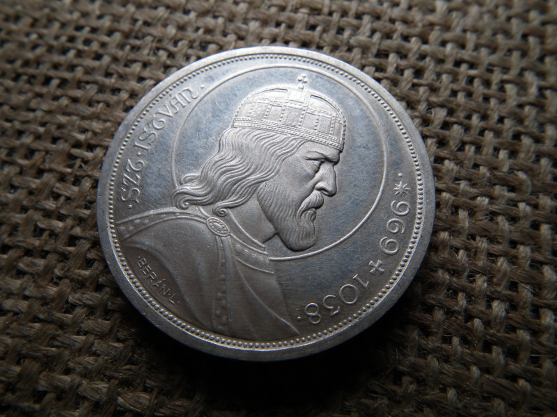 5 pengő 1938 , Szent István , ezüst 