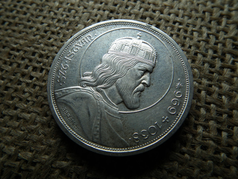 5 pengő 1938 , Szent István , ezüst 