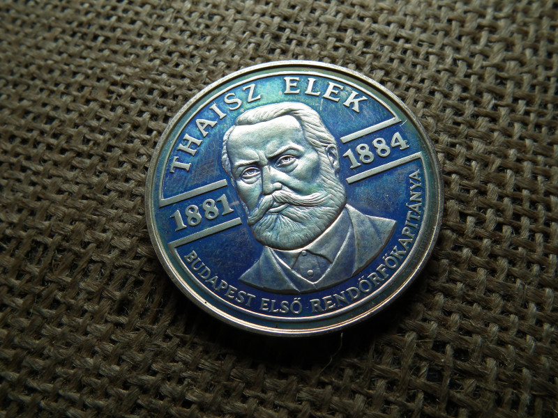 THAISZ ELEK BUDAPEST ELSŐ RENDŐRFŐKAPITÁNYA EMLÉKÉREM , EZÜST PP 