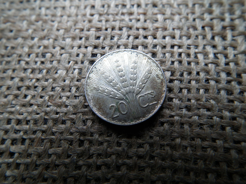 Uruguay 20 centesimos 1942 , ezüst , cent