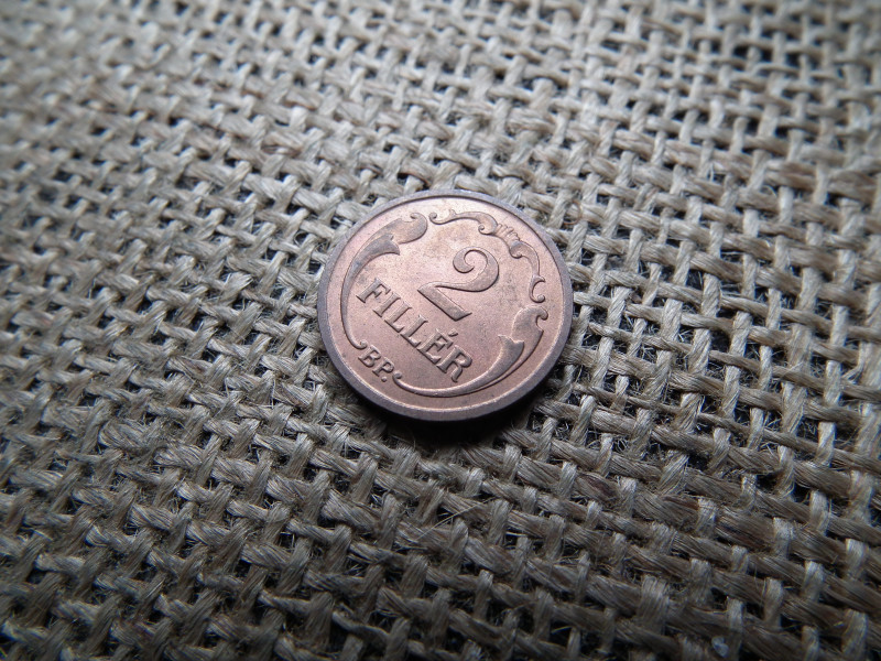 2 fillér 1935 , extra , verdefényes