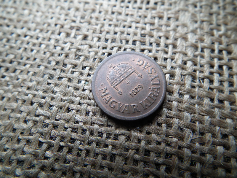 2 fillér 1929 , extra , verdefényes