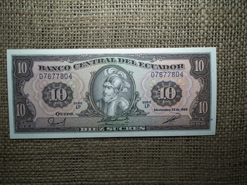 Ecuador 10 sucres 1988 UNC , A1