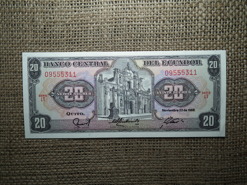 Ecuador 20 sucres 1988 UNC ,A1
