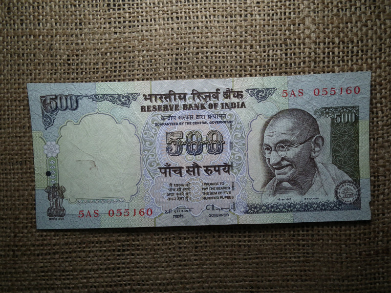 India 500 rupees 1997 - 2000 , A2
